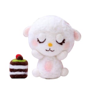 Pacote de produção material feito a mão de feltros de lã de Diy Poke do teste padrão animal bonito
