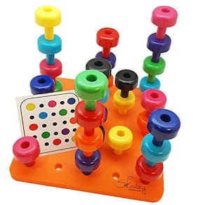 Skoolzy Peg Board 33 Piece Set - Classificação e empilhamento de brinquedos