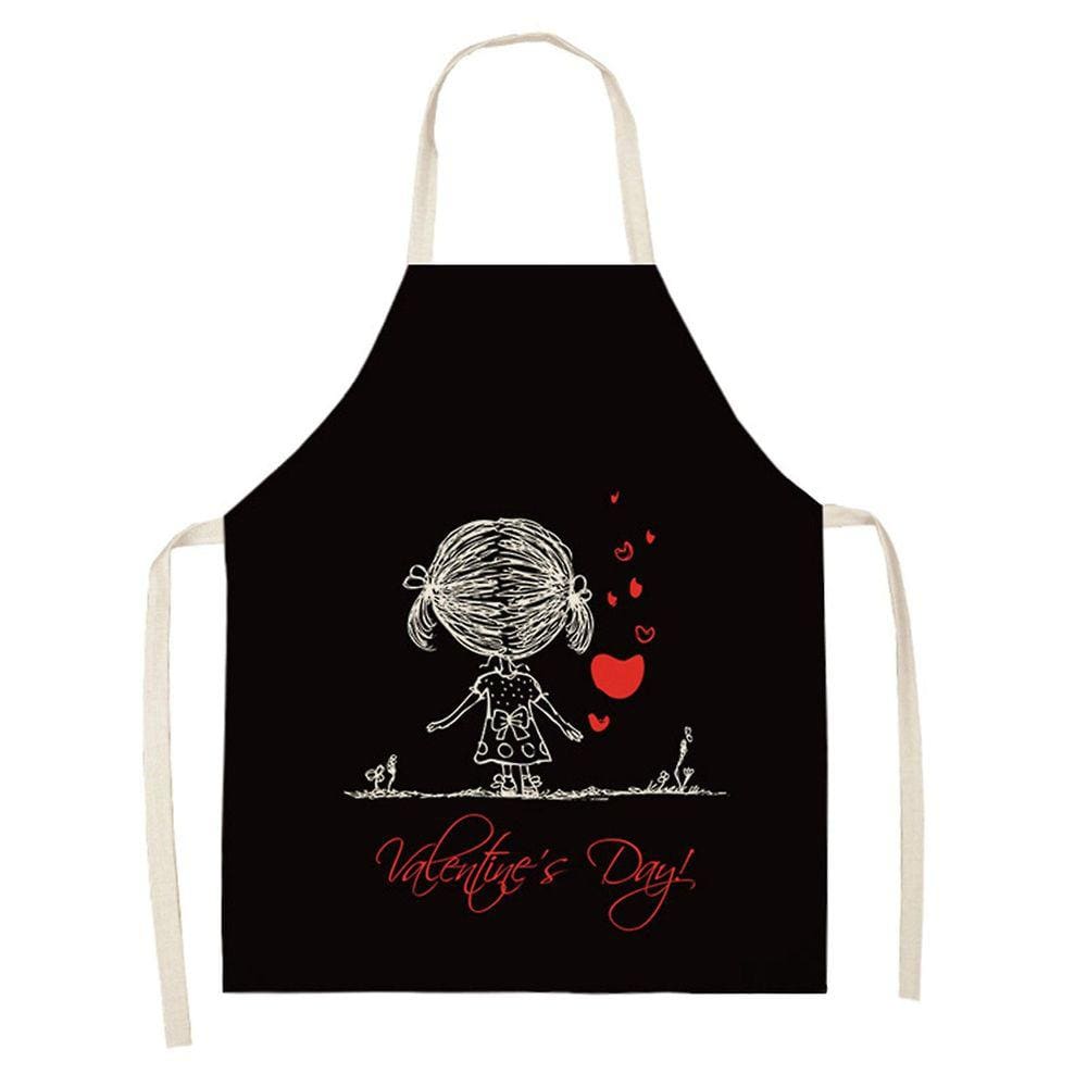 1 peça pai adulto The Family Kitchen Valentine`s Day Print Aventais de linho para família