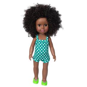 Black African Black Baby Cute Curly Black 35cm Vinyl Baby Toy