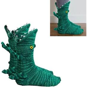 Cartoon Crocodile Shape Malha Meias, Forma Animal Criativa S