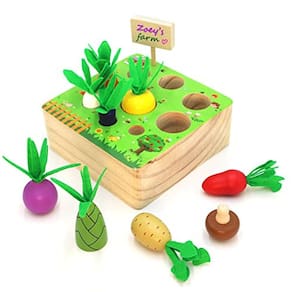 AFOUNDA Montessori Brinquedo de madeira | Vegetais Coloridos & Frui
