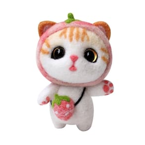 Cute Cat Pattern Handmade Diy Poke Wool Felts Pacote de produção de material