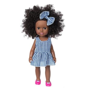 Black African Black Baby Cute Curly Black 35cm Vinyl Baby Toy