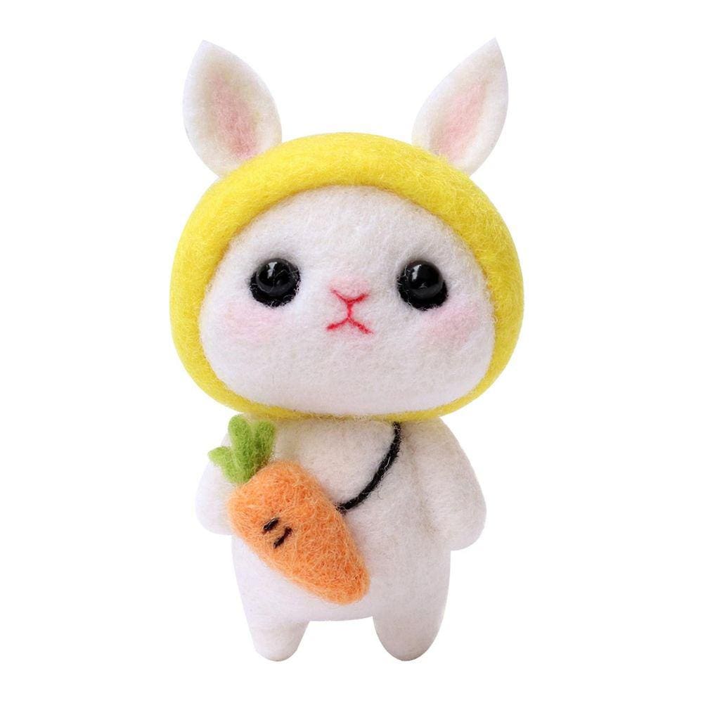 Padrão de coelho bonito diy poke lã artesanal material p