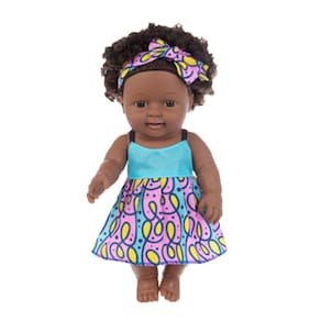 Black African Black Baby Cute Curly Black 30cm Vinyl Baby Toy