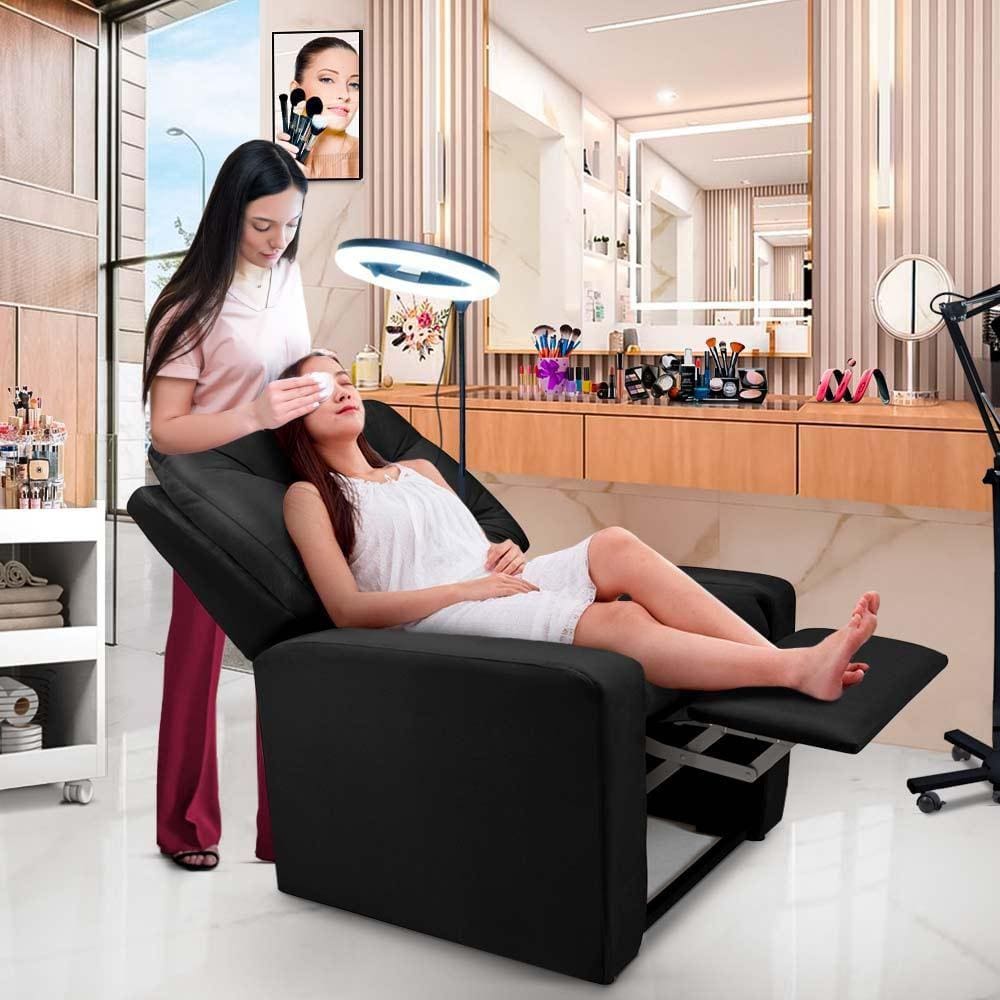 Poltrona Para Maquiagem Velveteen Preto Espanha Shop JM - Preto