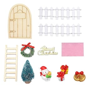 Mini casa de bonecas decoração de natal cena de natal em miniatura casa de bonecas conjunto de natal