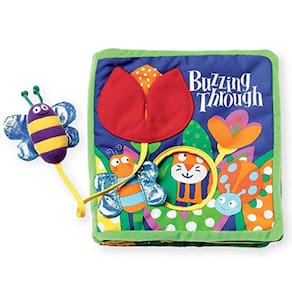 Livro de atividades suave do brinquedo de Manhattan com brinquedo amarrado, Buzzin