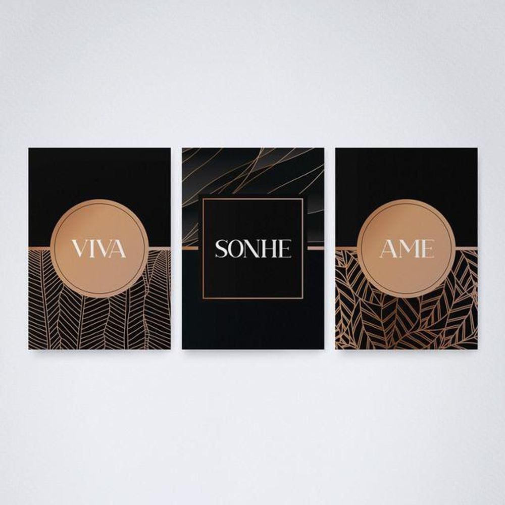 Quadro Decorativo Amor Fé e Gratidão V17 30x20cm