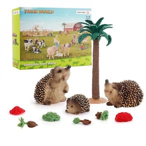 Hedgehog Animals Miniatura Figurines Modelo, Criaturas Toy Figurines Set