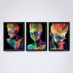 Quadro Decorativo Mulheres Coloridas A4 20x30cm