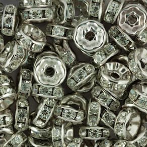 Rondela Rondelle de Strass 6mm com 500 unidades Prata Metal