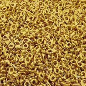Fecho Lagosta para Bijuterias 12mm - Dourado - 100 peças
