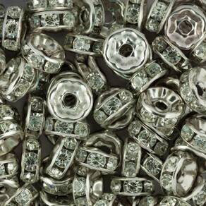 Rondela Strass 6mm 300 unid. - Prata - Importado