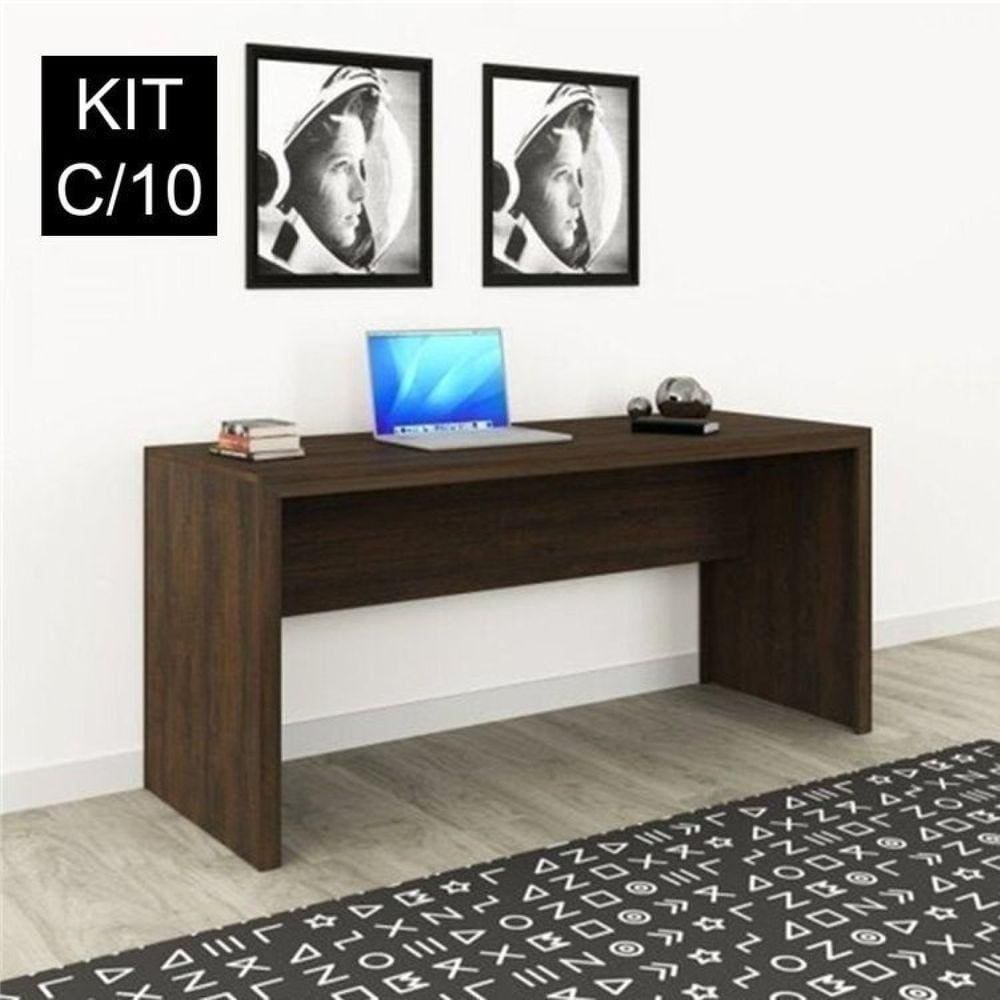 Kit 10 Escrivaninhas 163cm Me4109 Rústico