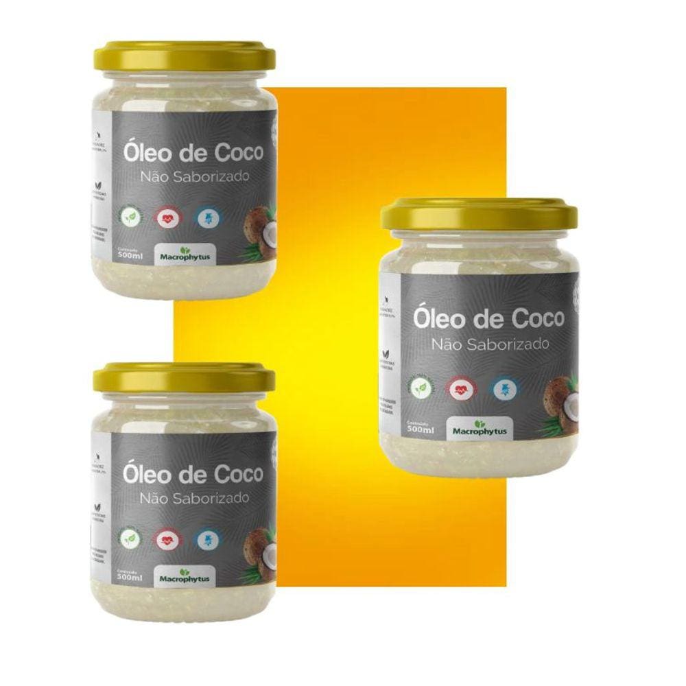 ÓLEO DE COCO NÃO SABORIZADO-MACROPHYTUS 500ML (extraído da polpa do coco)