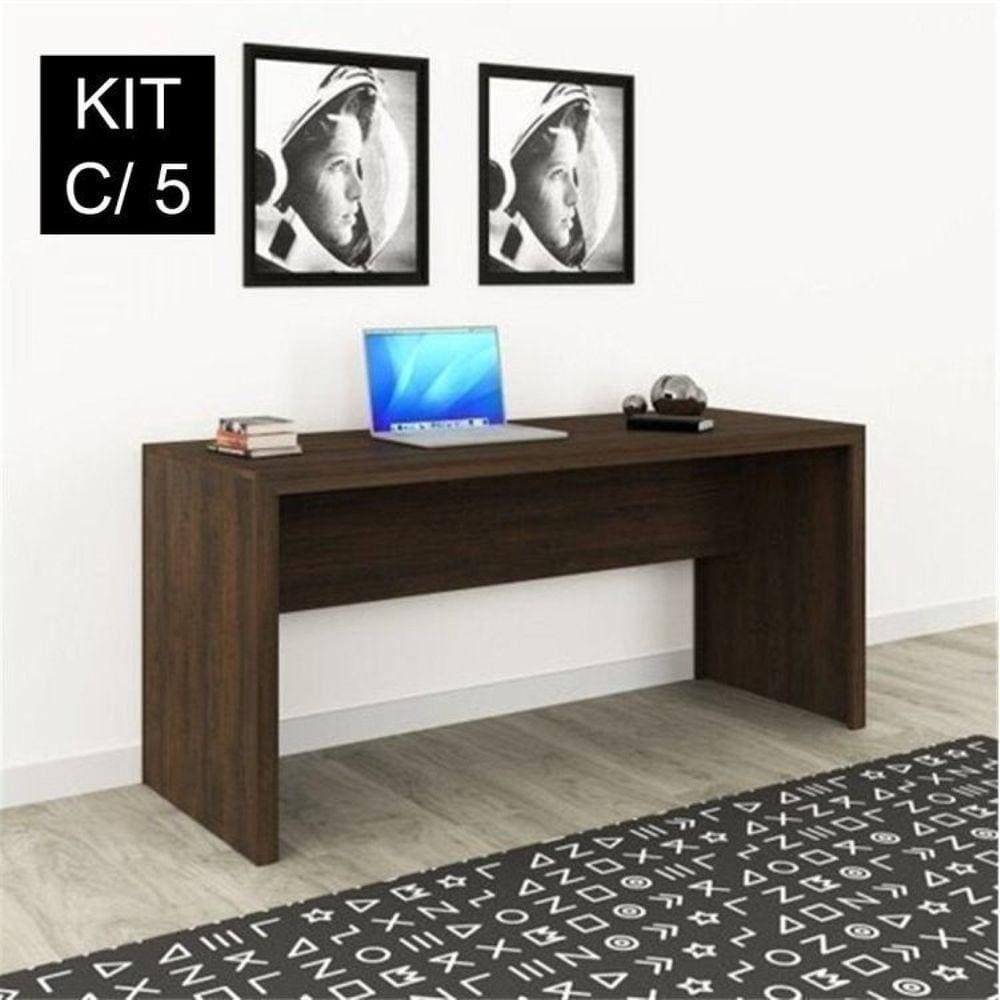 Kit 5 Escrivaninhas 163cm Me4109 Rústico