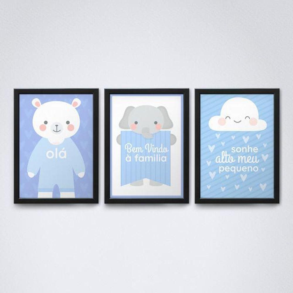 Quadro Decorativo Família 30x20cm Moldura Preta