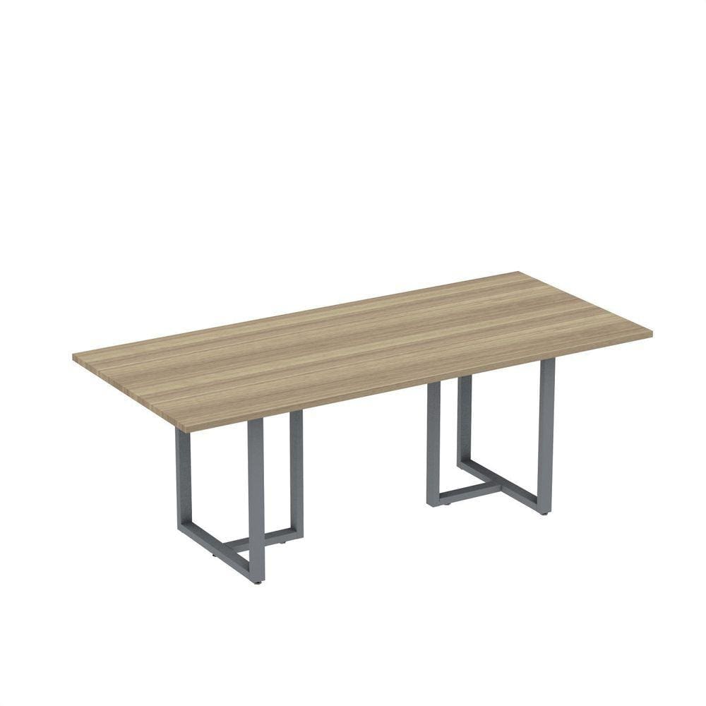 Mesa de Reunião Retangular 200x90cm Mr2000p25tub Noce Marromlle/Grafito