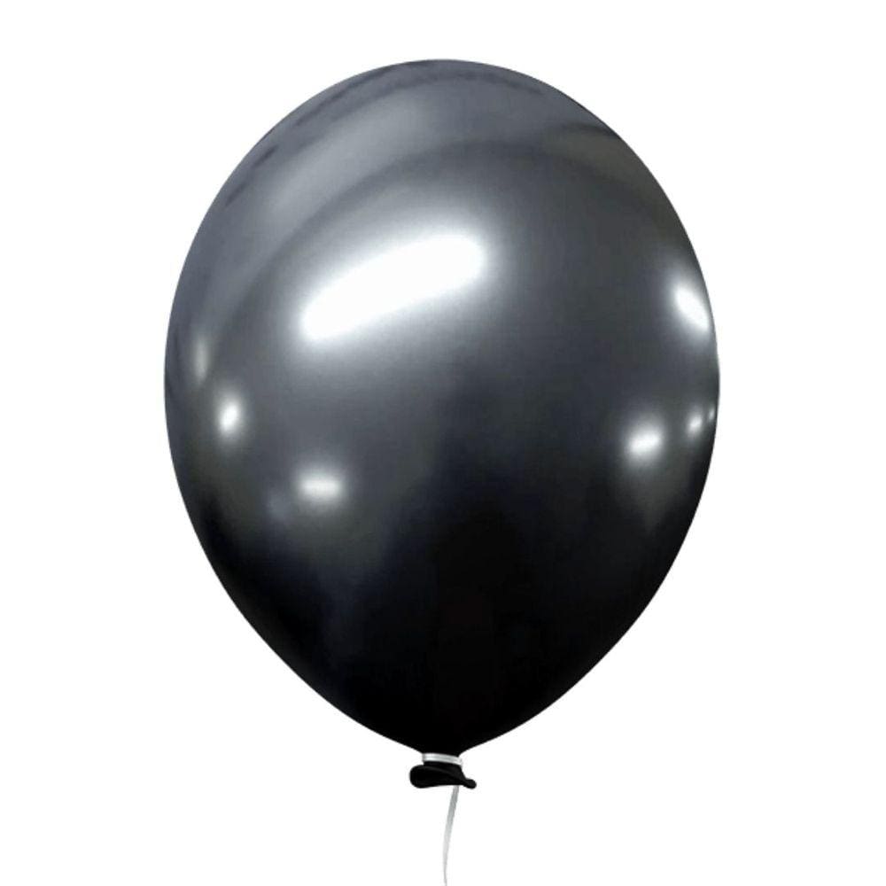 Balão 9 Alumínio Preto Ônix 25 Un