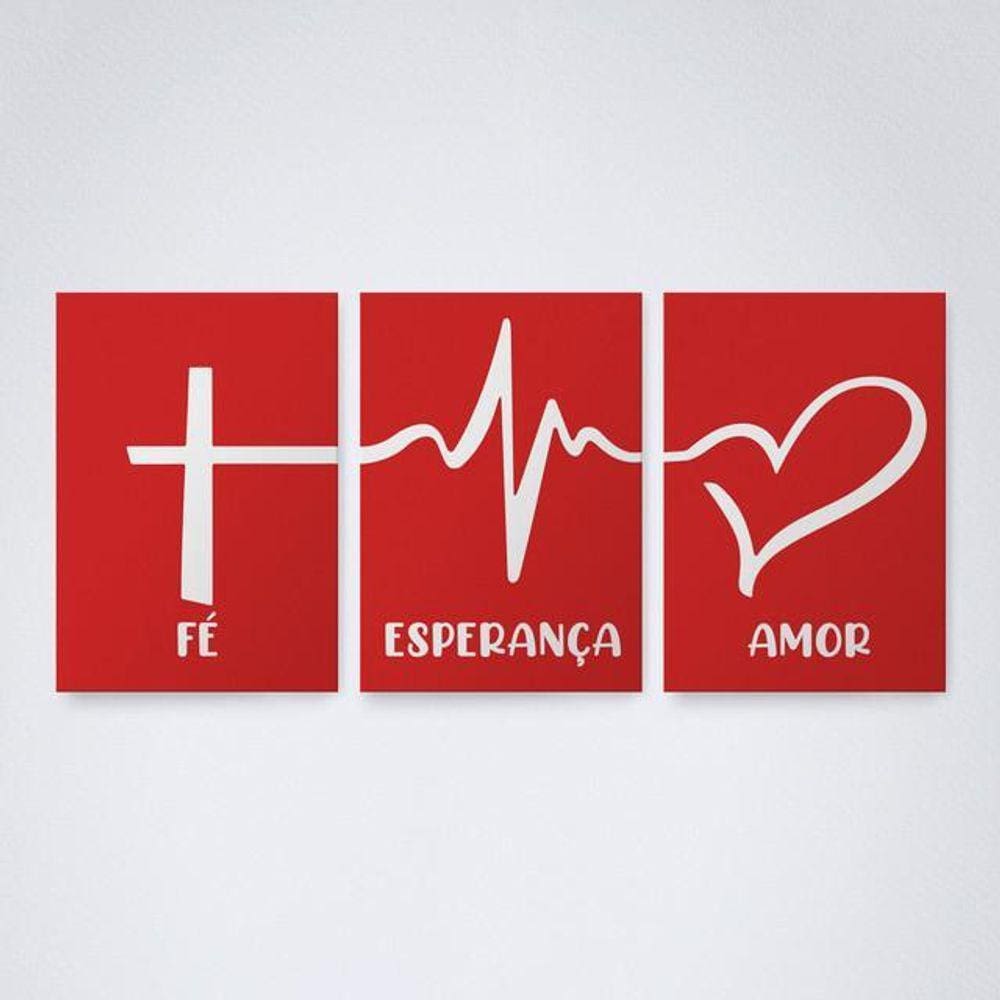 Quadro Decorativo Amor Fé e Gratidão V15 30x20cm