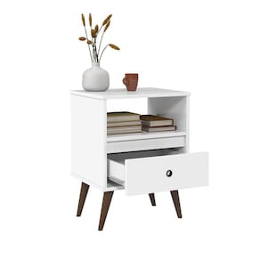 mesa de cabeceira 1 gaveta com nicho branco