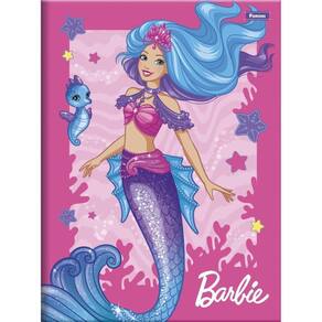 Caderno Brochura 1/4 Capa Dura Barbie Mermaid Power 80Fls.