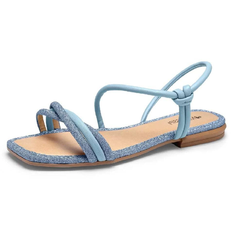 Sandalia Mississipi Calce Facil Tiras de Brilho Casual Q9661
