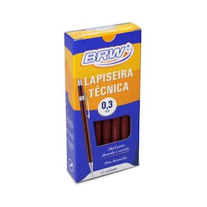 Lapiseira 0.3Mm Técnica Bordô Com Borracha Brw Caixa 12Un