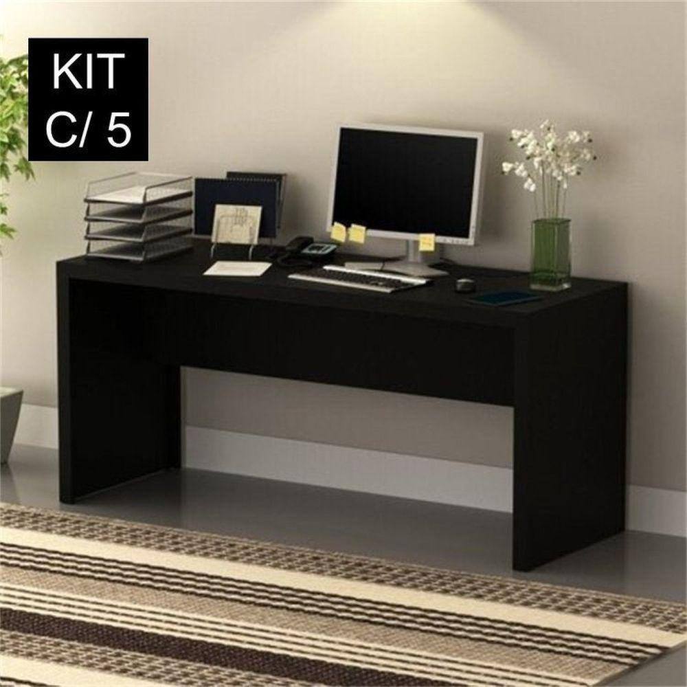 Kit 5 Escrivaninhas 163cm Me4109 Preto