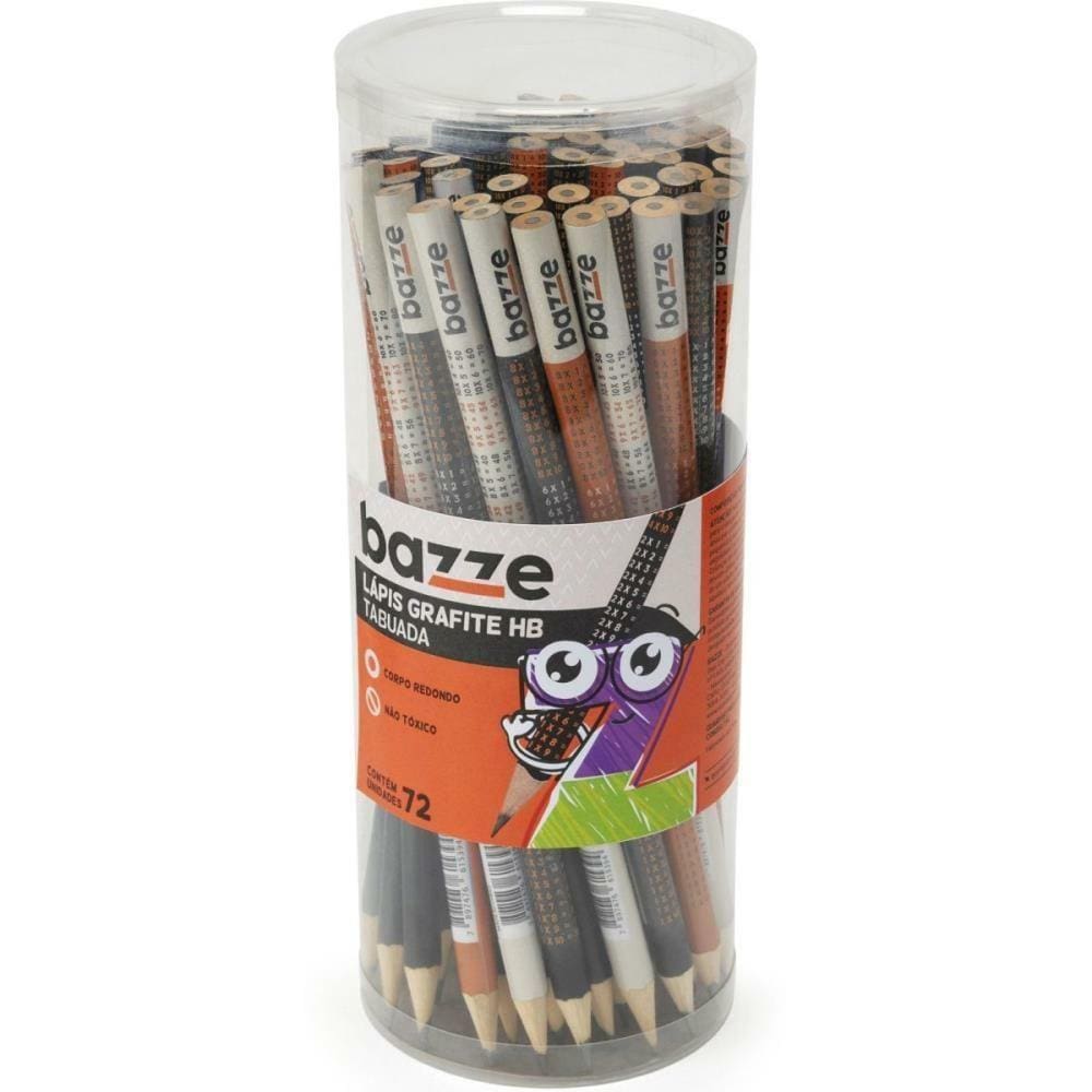Lápis Preto Redondo Bazze Hb Tabuada 72Un - Summit