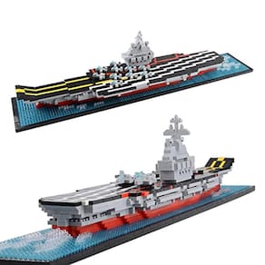 Conjunto de Blocos de Construção Geniteen Porta-Aviões Modelo Micro