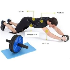 Roda Rodinha Rolo Para Exercícios Abdominal Lombar Ombros Treino Em Casa Academia Fitness