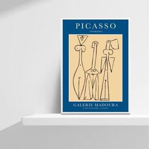 Quadro Poster Picasso Ceramics 24x18cm Moldura Branca