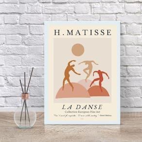 Quadro Matisse Minimalista Dança 45x34cm - Moldura Branca