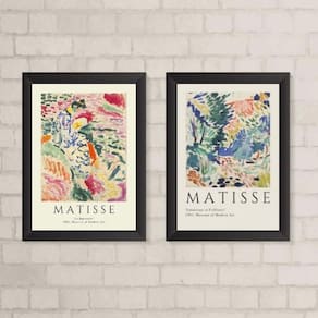 Kit 2 Quadros Matisse 33x24cm - Vidro e Moldura Preta