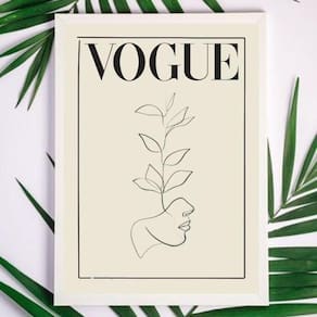 Quadro Minimalista Fashion 24x18cm - Vidro e Moldura Preta