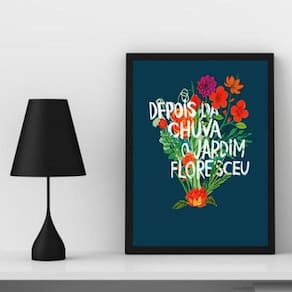 Quadro Florescência Após a Chuva - 33x24cm - Madeira Branca