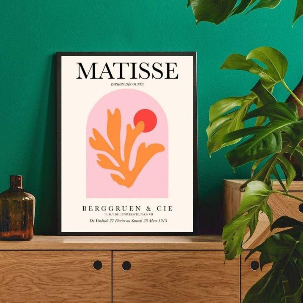 Quadro Decorativo Matisse 33x24cm - Madeira Preta + Vidro