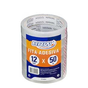 KIT 12 Fitas Adesiva Transparente de Empacotar 12mmx50m BRW
