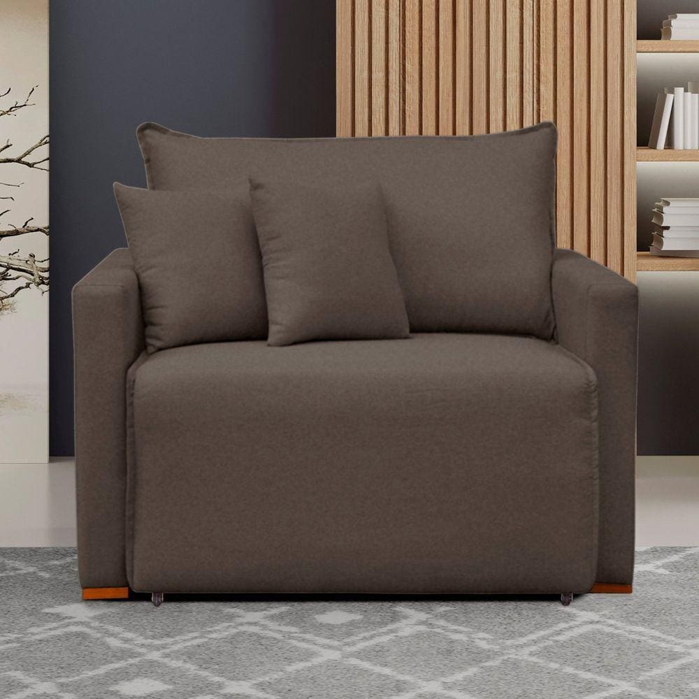 Poltrona Retrátil e Reclinável 110cm Júlia Veludo/Marrom