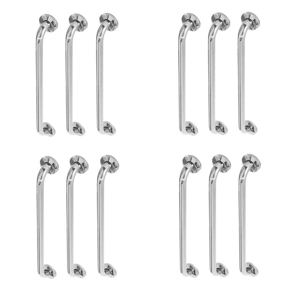 Alça de Apoio 40cm Inox Barra Kit 12 Unidades Banheiro Idoso Deficiente Segurança