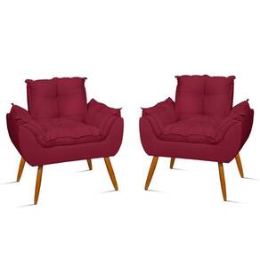 Kit 2 Cadeiras Poltronas Para Sala Quarto - Jl Decor Cor:marsala