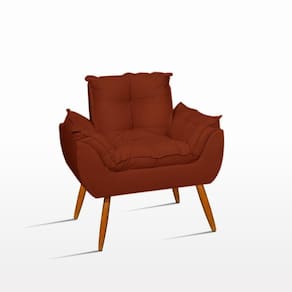 Cadeira Para Recepção Clientes Poltrona Sala Jl Decor terracota