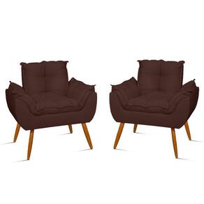 Kit 2 Poltronas Para Sala Quarto Decorativas – Jl Decor Cor:marrom