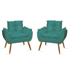Kit 2 Poltronas Decoração Natal Decorativa Sala Jl Decor Cor:azul Turquesa