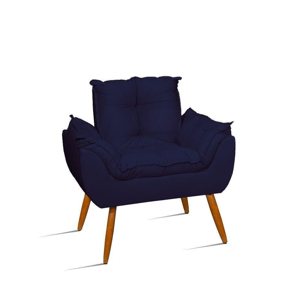 Poltrona Cadeira Decorativa Para Sala De Estar Jl Decor azul Marinho
