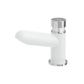 Torneira Automática Branca/Cromada 103x34x132mm - 190222