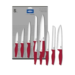 Jogo Faca Cross Cozinha Churrasco Brinox Inox Kit de 5 Peças
